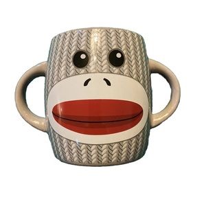 Sock Monkey Coco Coffee Two Handled Mug New In Box Dishwasher/microwave Safe